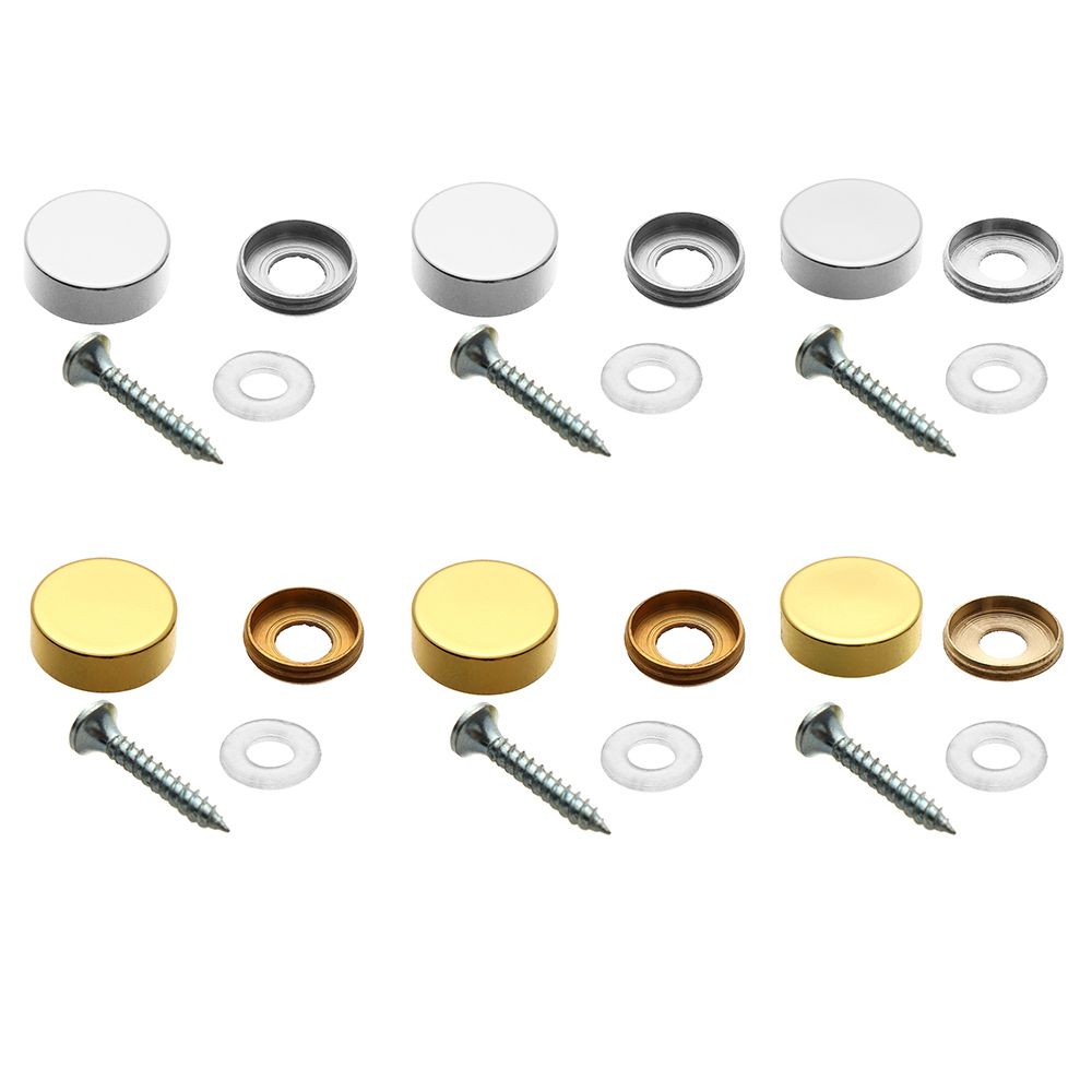 Furniture Hardware Covers - 4 Sets Mirror Fasteners Screws Decorative