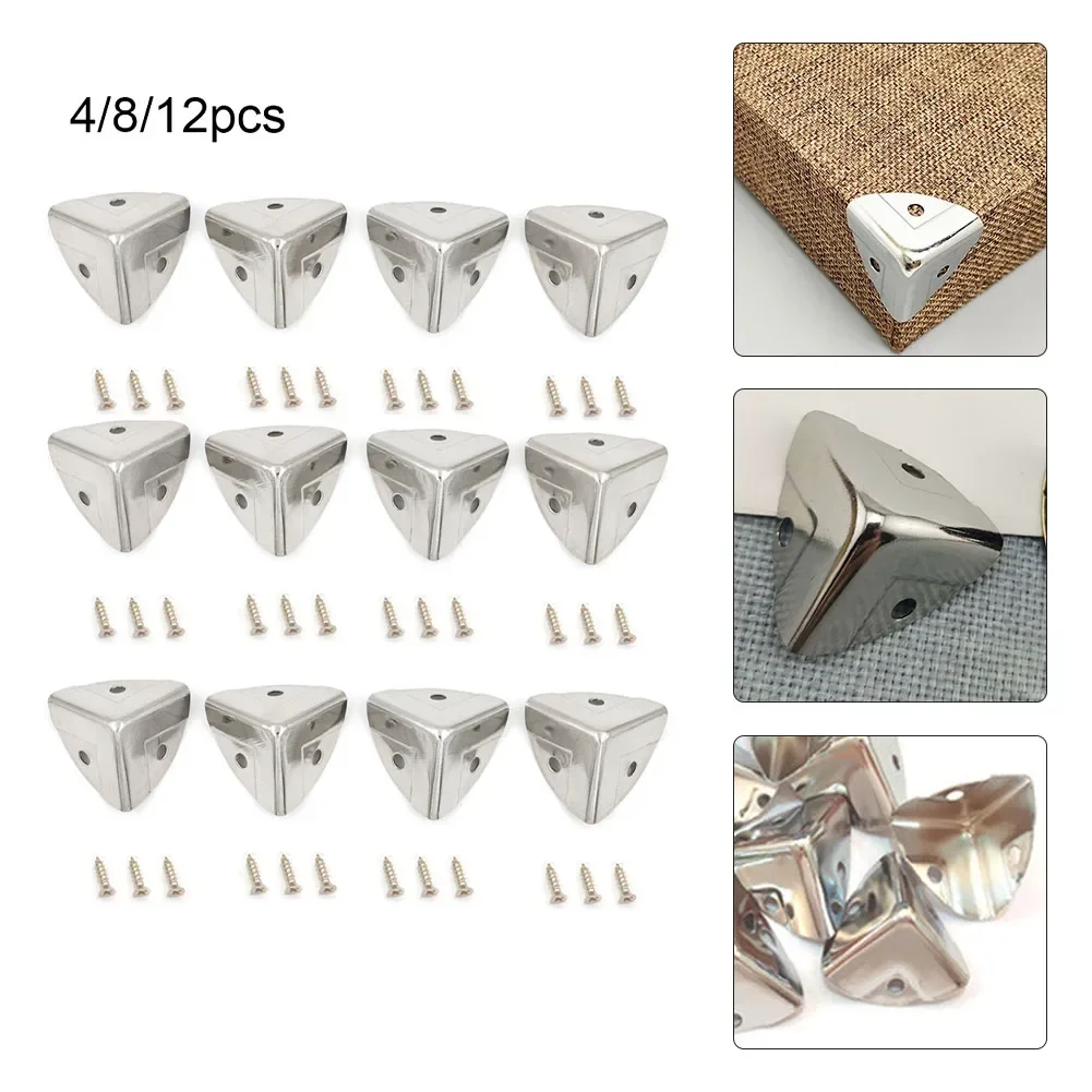 Corner Bracket Angle - 4/8/12pc Metal Box Corner Protector Wooden