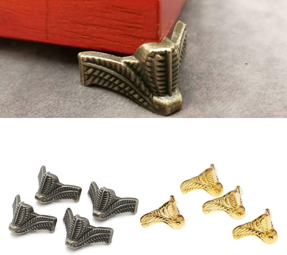 4PCS Antique Box Legs Feet ,Wo - Corner Bracket Angle recension och pris