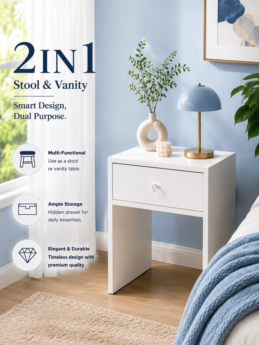 2-In-1 Storage Stool & Nightst - Furniture Hardware Suppliers recension och pris