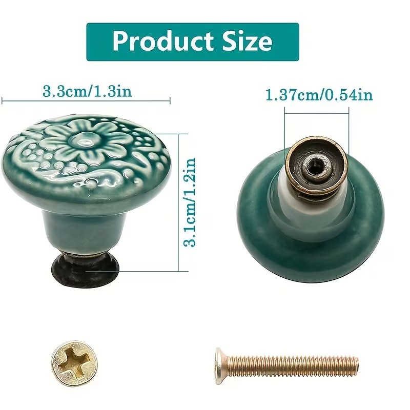 12pcs Ceramic Cabinet Knobs, F - Furniture Hardware Suppliers recension och pris