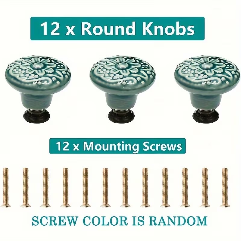 12pcs Ceramic Cabinet Knobs, F - Furniture Hardware Suppliers recension och pris