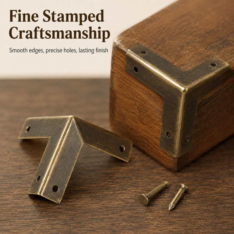 4/16set Antique Bronze Corner  - Furniture Hardware Antique recension och pris