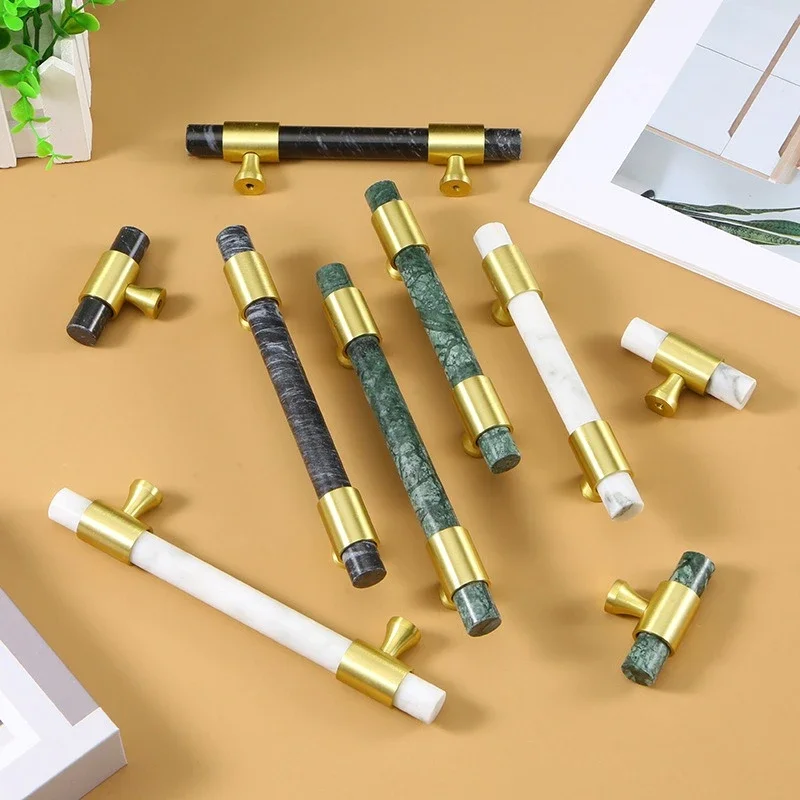 1Pcs Marble Brass Handle Nordi - Furniture And Hardware Supplies recension och pris