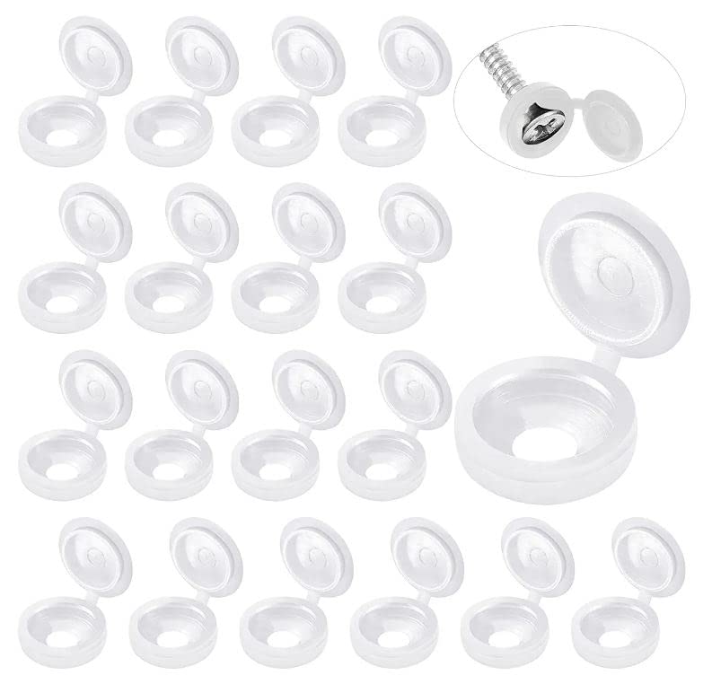 White Hinged Plastic Screw Cap - Furniture Hardware Covers recension och pris