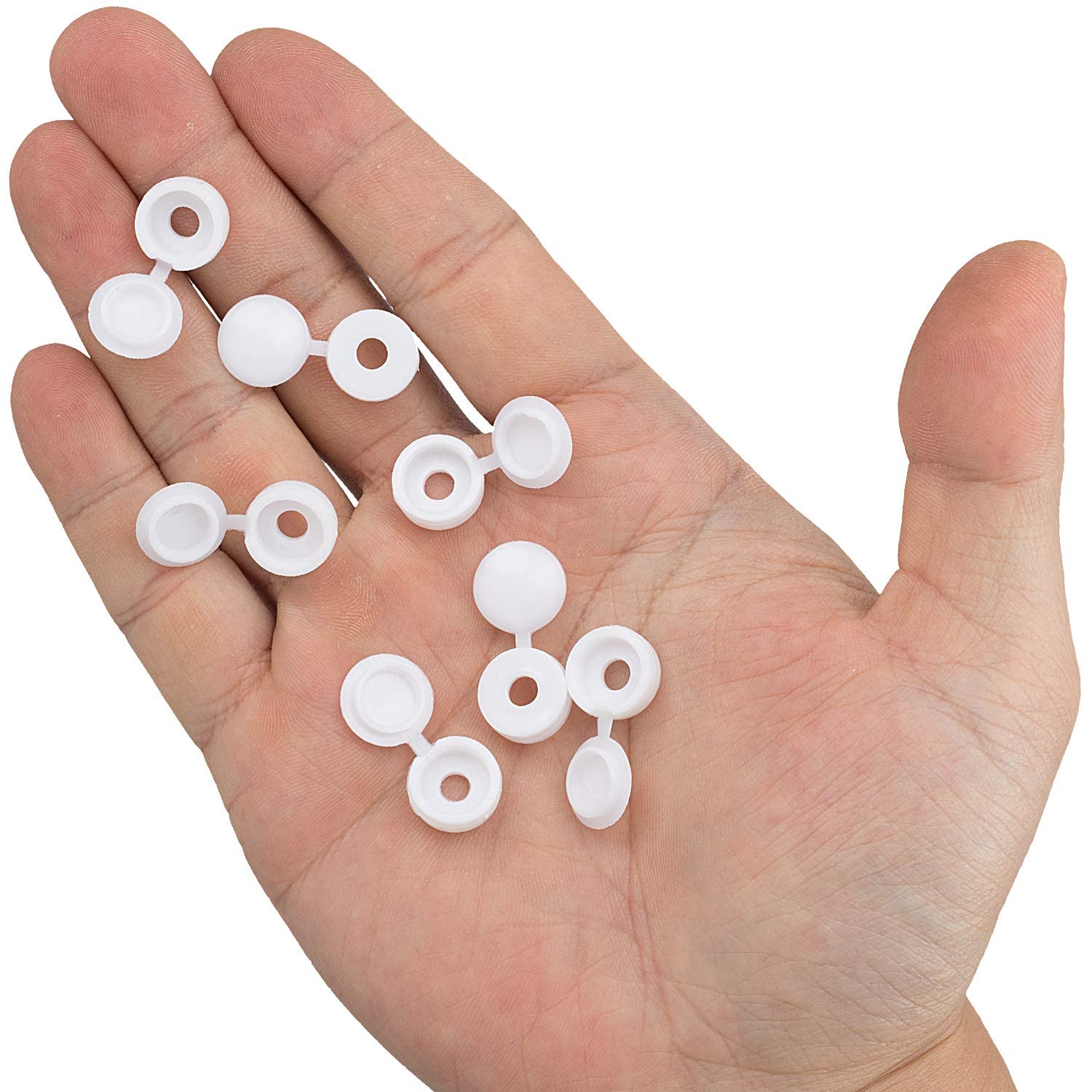 White Hinged Plastic Screw Cap - Furniture Hardware Covers recension och pris
