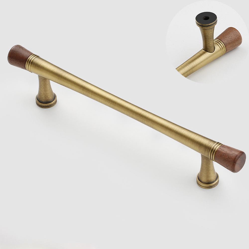 Vintage Walnut Brass Handle Ro - Vintage Furniture Hardware Pulls recension och pris