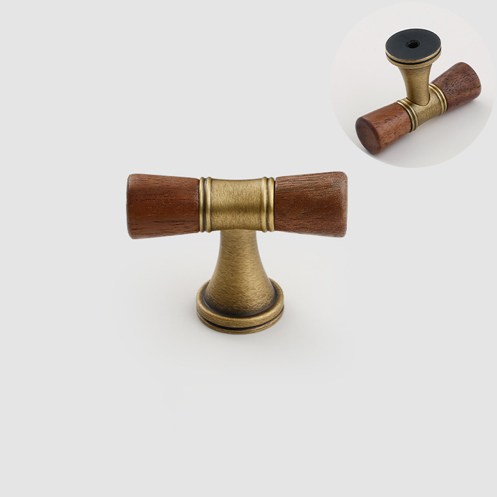 Vintage Walnut Brass Handle Ro - Vintage Furniture Hardware Pulls recension och pris