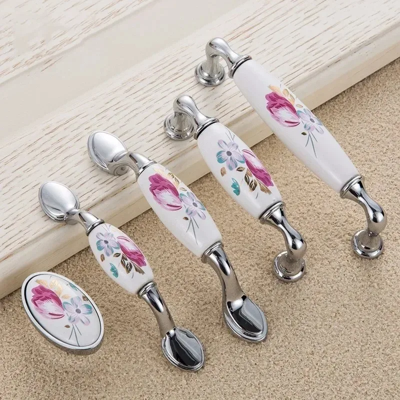 Tulip Ceramic Door Handle Silv - Vintage Furniture Hardware Pulls recension och pris
