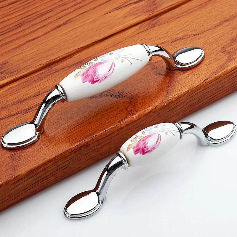 Tulip Ceramic Door Handle Silv - Vintage Furniture Hardware Pulls recension och pris