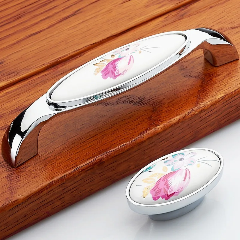 Tulip Ceramic Door Handle Silv - Vintage Furniture Hardware Pulls recension och pris
