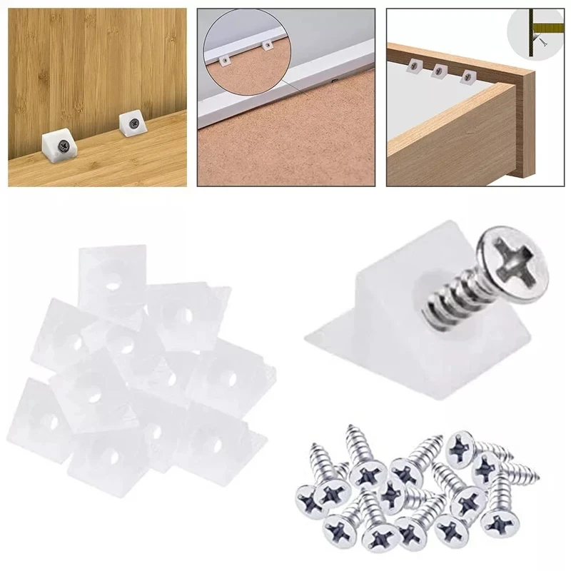 20/40/60/80/100pcs Drawer Wedg - Corner Bracket Angle recension och pris